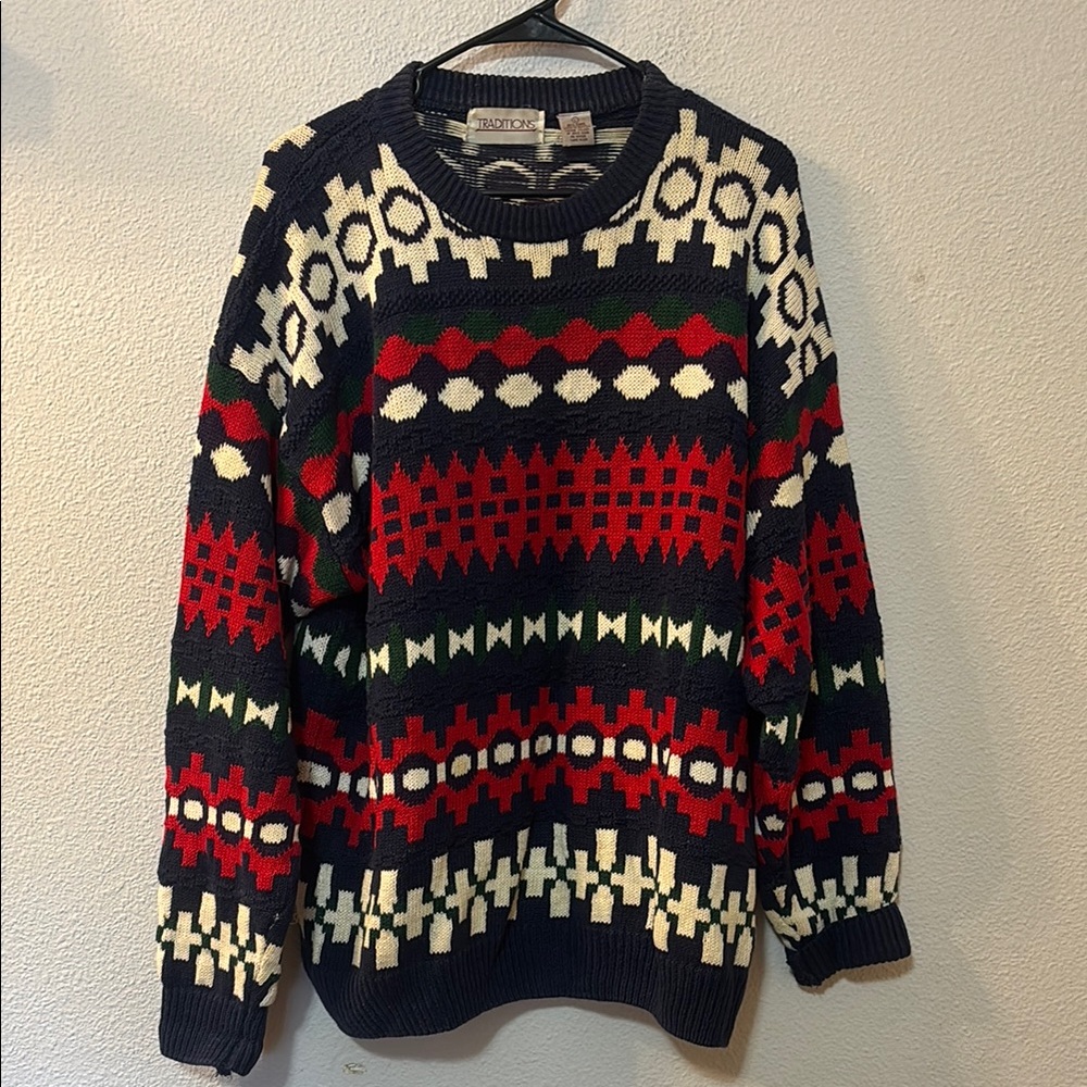 VTG Traditions Men's Multicolor Patterned Sweater